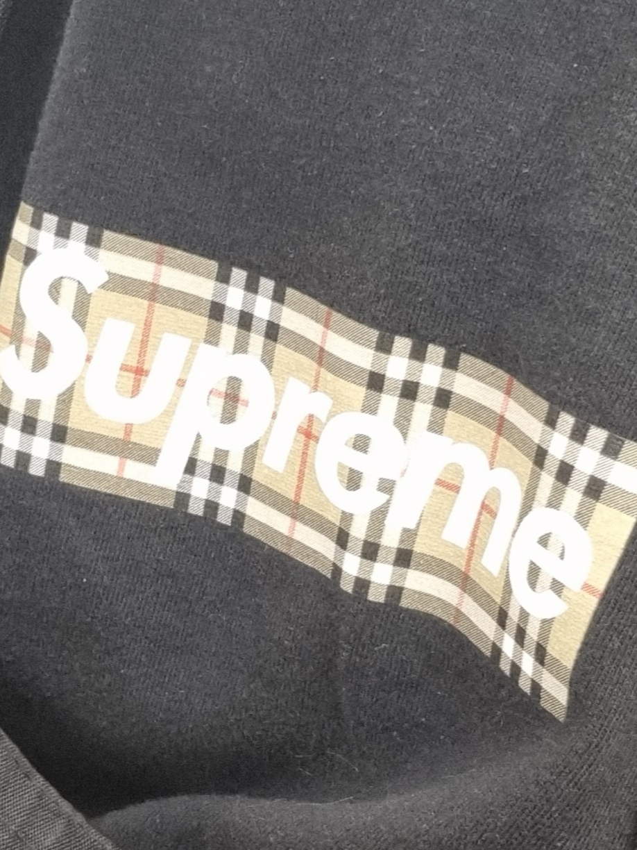 Supreme x Burberry Box Logo T-Shirt Black - 22SS, Supreme Cotton Cinch Pants Black - 20FW 착용 스타일 - 1