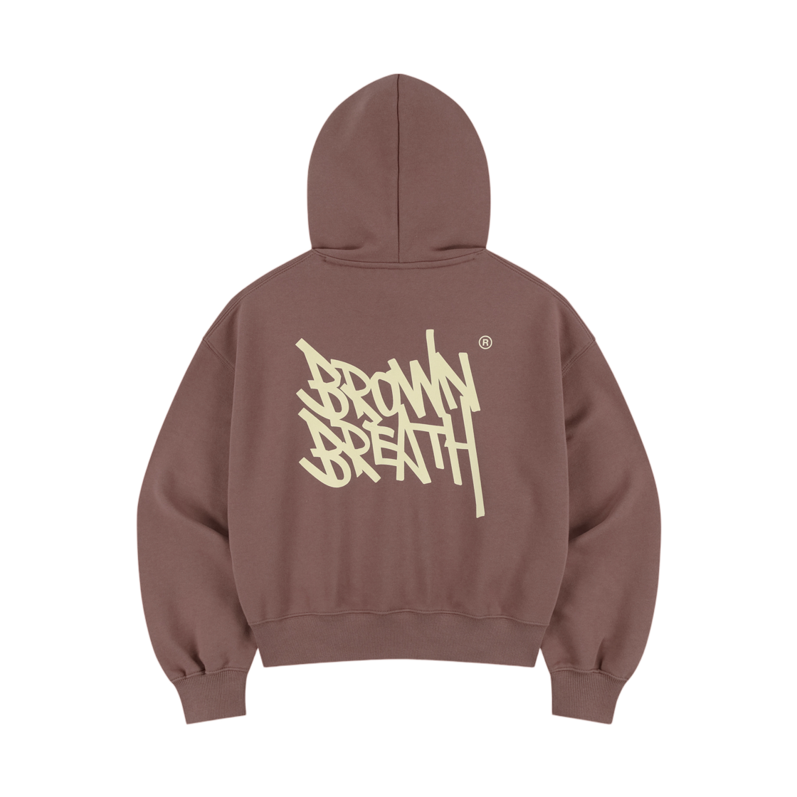 (W) 브라운브레스 태그 크롭 후디 다크 핑크((W) Brownbreath Tag Crop Hoodie Dark Pink)