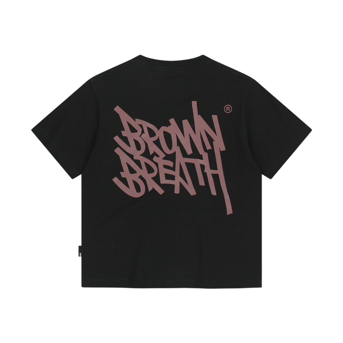 (W) 브라운브레스 태그 크롭 티셔츠 블랙((W) Brownbreath Tag Crop T-Shirt Black)