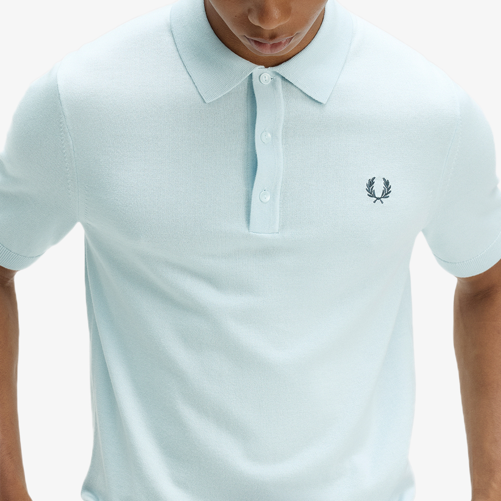 프레드페리 숏 슬리브 코튼 니트 셔츠 라이트아이스(Fred Perry S S Cotton Knitted Shirt Light Ice) - 3
