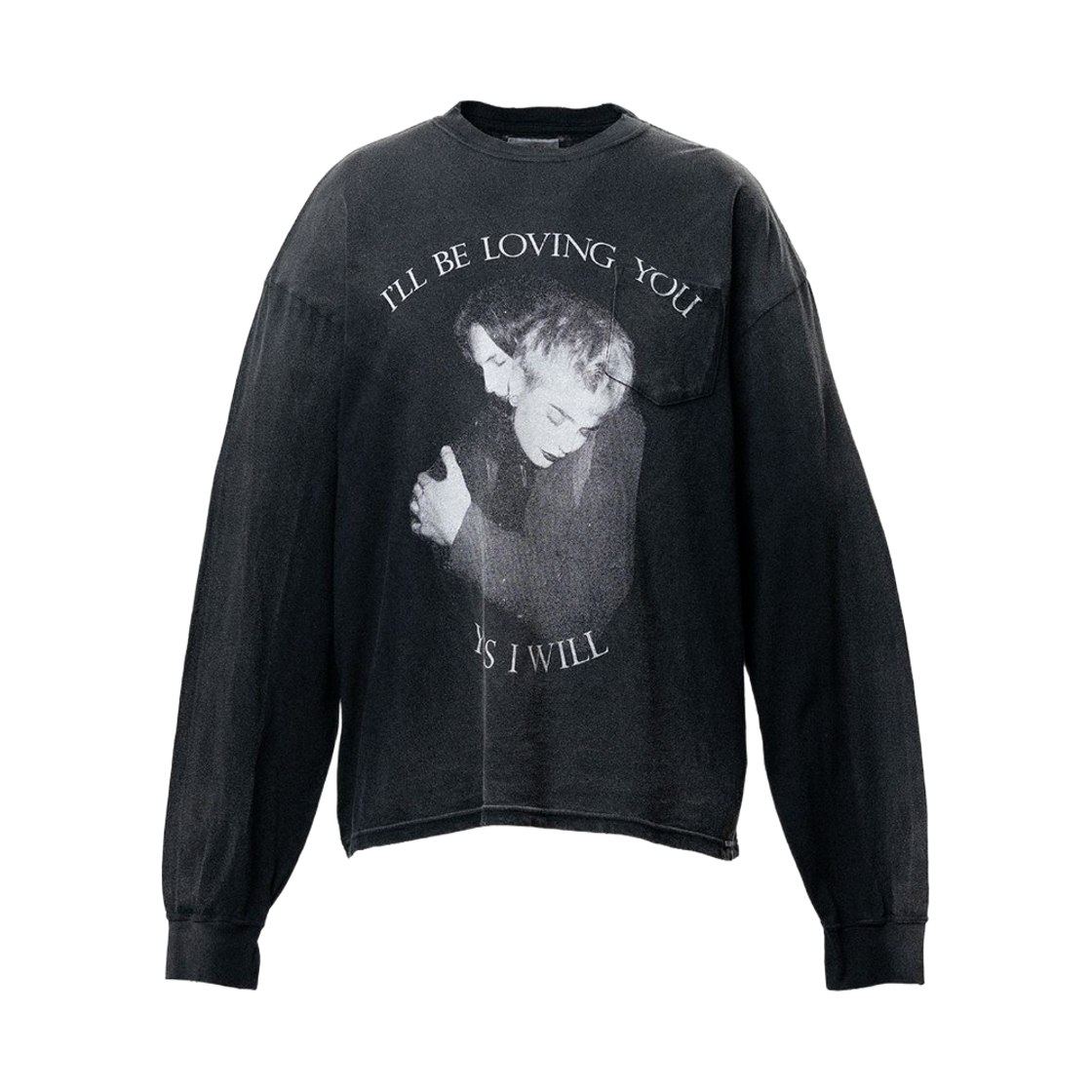 카미야 러빙 디스트레스드 포켓 롱슬리브 티셔츠 블랙(Kamiya Loving Distressed Pocket Long Sleeve T-Shirt Black)