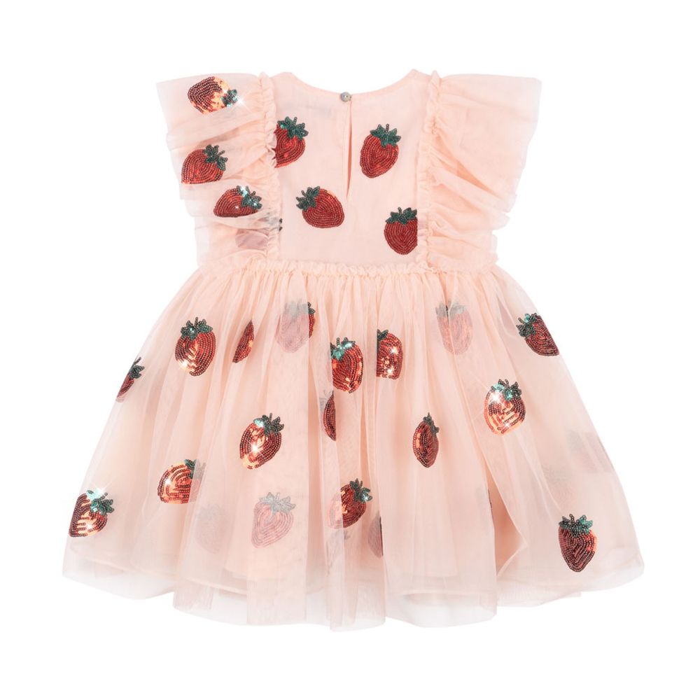 콩제슬래드 이본 프릴 드레스 스트로베리(Konges Sløjd Yvonne Frill Dress Strawberry Rose) - 2