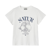 [예약배송] SATUR W Capri Citron Drawing Summer Graphic T-Shirt Resort Ivory