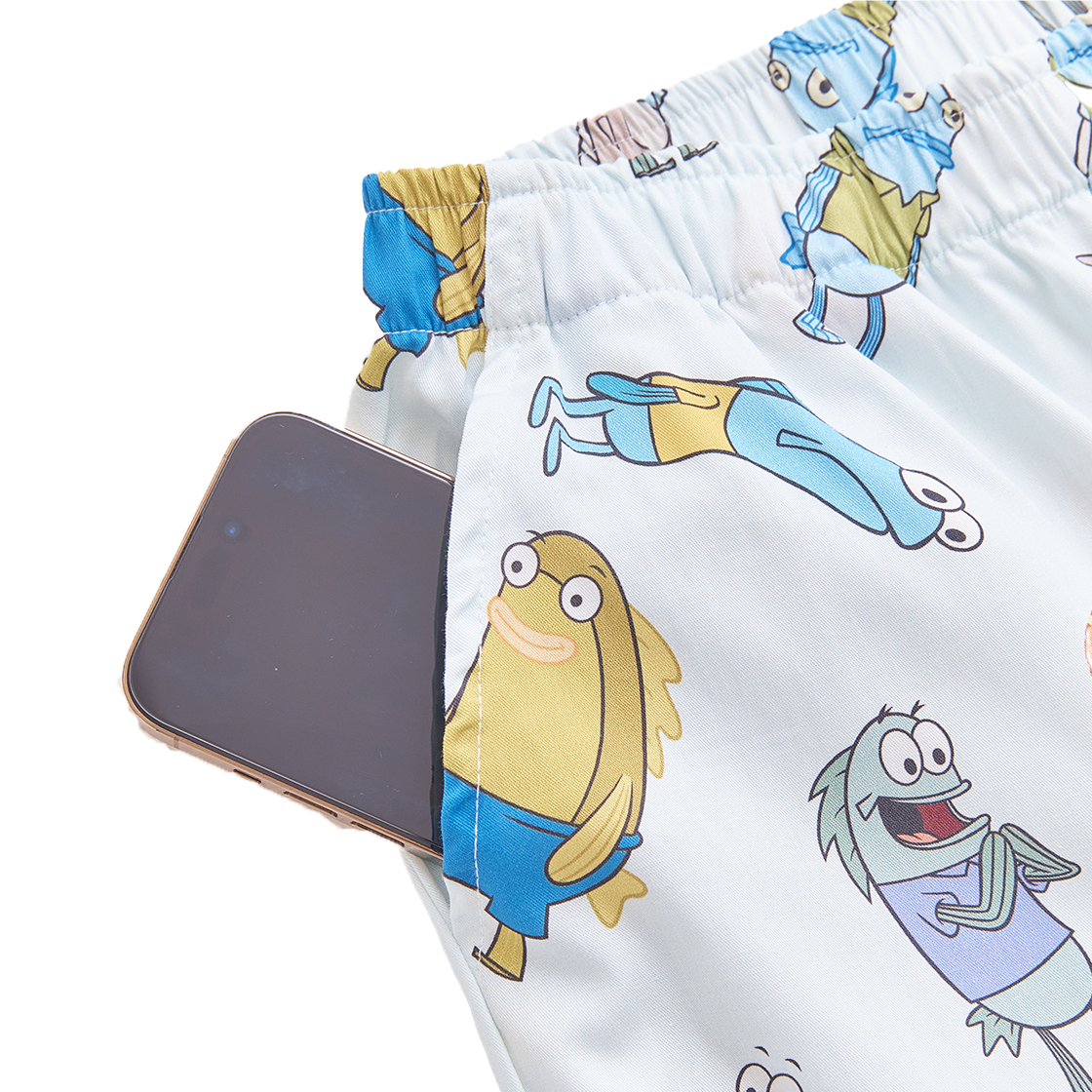 댄꼼마 x 스폰지밥 비키니시티 주민들 반팔 잠옷(DANCOMMA x SpongeBob SquarePants Bikini Bottom Residents Short Sleeve Pajama Set) - 5