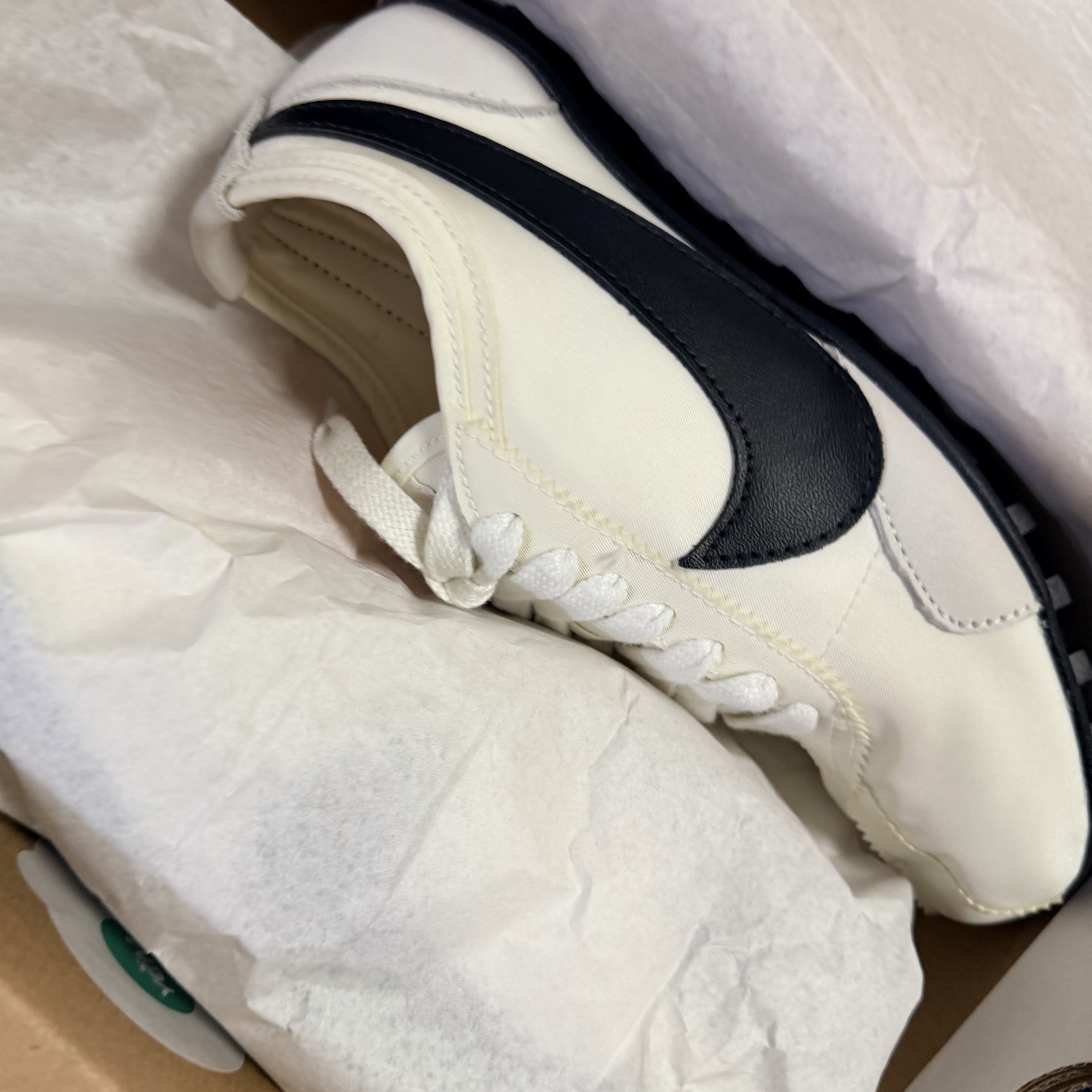 (W) Nike Moon Shoe Soft Pearl and Black 착용 스타일