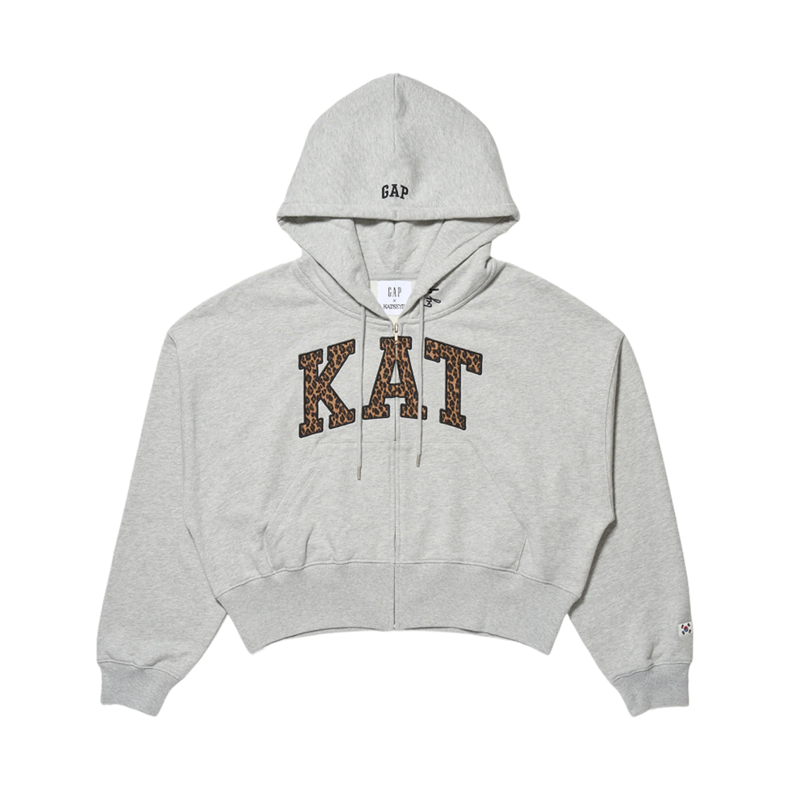 갭 x 캣츠아이 윤채 풀 집 후디 헤더 그레이(Gap x Ketseye Yoonchae Full Zip Hoodie Heather Grey)