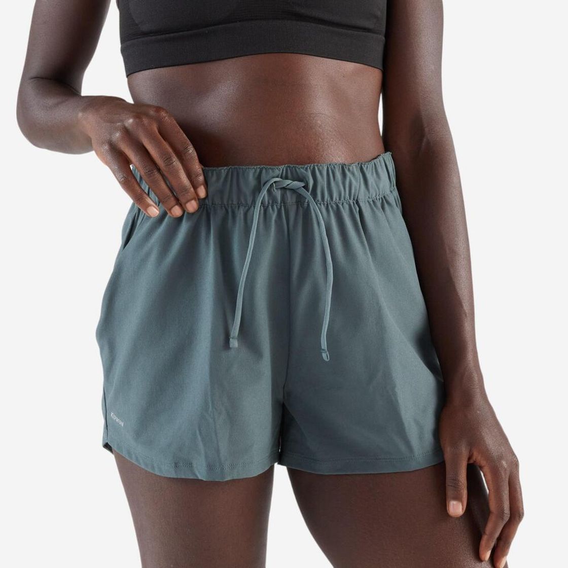 데카트론 여성 3인치 러닝 경량 쇼츠 런 드라이 500 스모크 그린(DECATHLON Women's 3-inch Running Lightweight Shorts Run Dry 500 Smoke Green) - 4