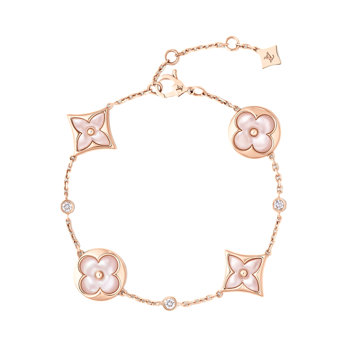 QA5517 (W) Louis Vuitton Color Blossom BB Star And Sun Multi Motif Bracelet Pink Gold Pink Mother Of Pearl And Diamond Pink Gold