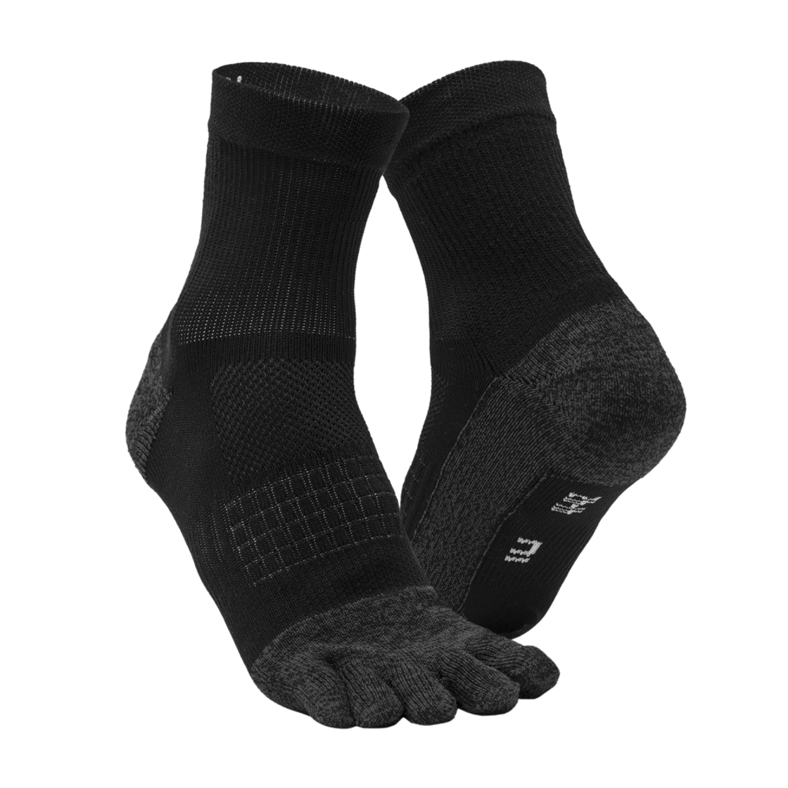 데카트론 러닝 중목 발가락 양말 1켤레 런 900 스모크 블랙(DECATHLON Running Mid-Calf Toe Socks 1 Pair Run 900 Smoke Black) - 1
