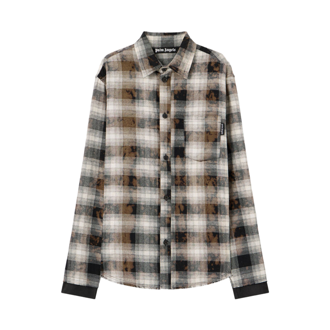 팜엔젤스 클래식 로고 체크 셔츠 롱슬리브 - 블랙 오프 화이트(Palm Angels Classic Logo Check Shirt L/S - Black Off White)