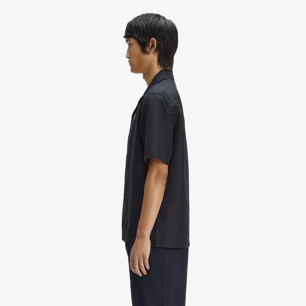 프레드페리 리넨 블렌드 리비어 칼라 셔츠 블랙(Fred Perry Linen Blend Revere Collar Shirt Black) - 2