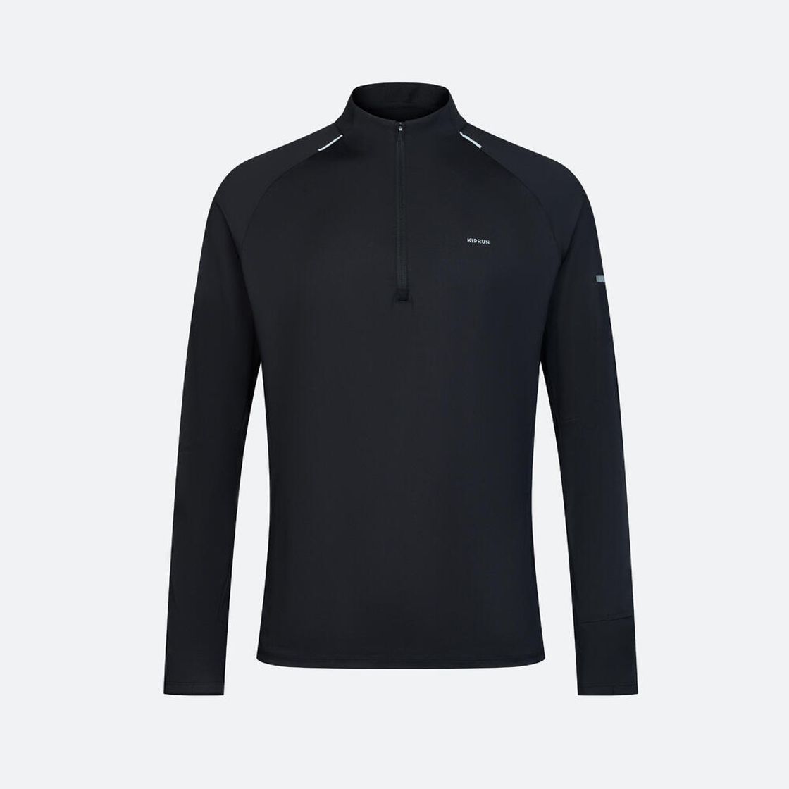 데카트론 남성 하프집 러닝 긴팔 티 런 드라이 500 스모크 블랙(DECATHLON Men's Half-Zip Running Long-Sleeved T-Shirt Run Dry 500 Smoke Black) - 2