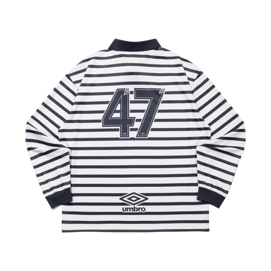 엄브로 x 아사히 하마다 스트라이프 저지 카라 티셔츠 블랙(Umbro X Asahi Hamada Stripe Jersey Polo T-Shirt Black) - 2