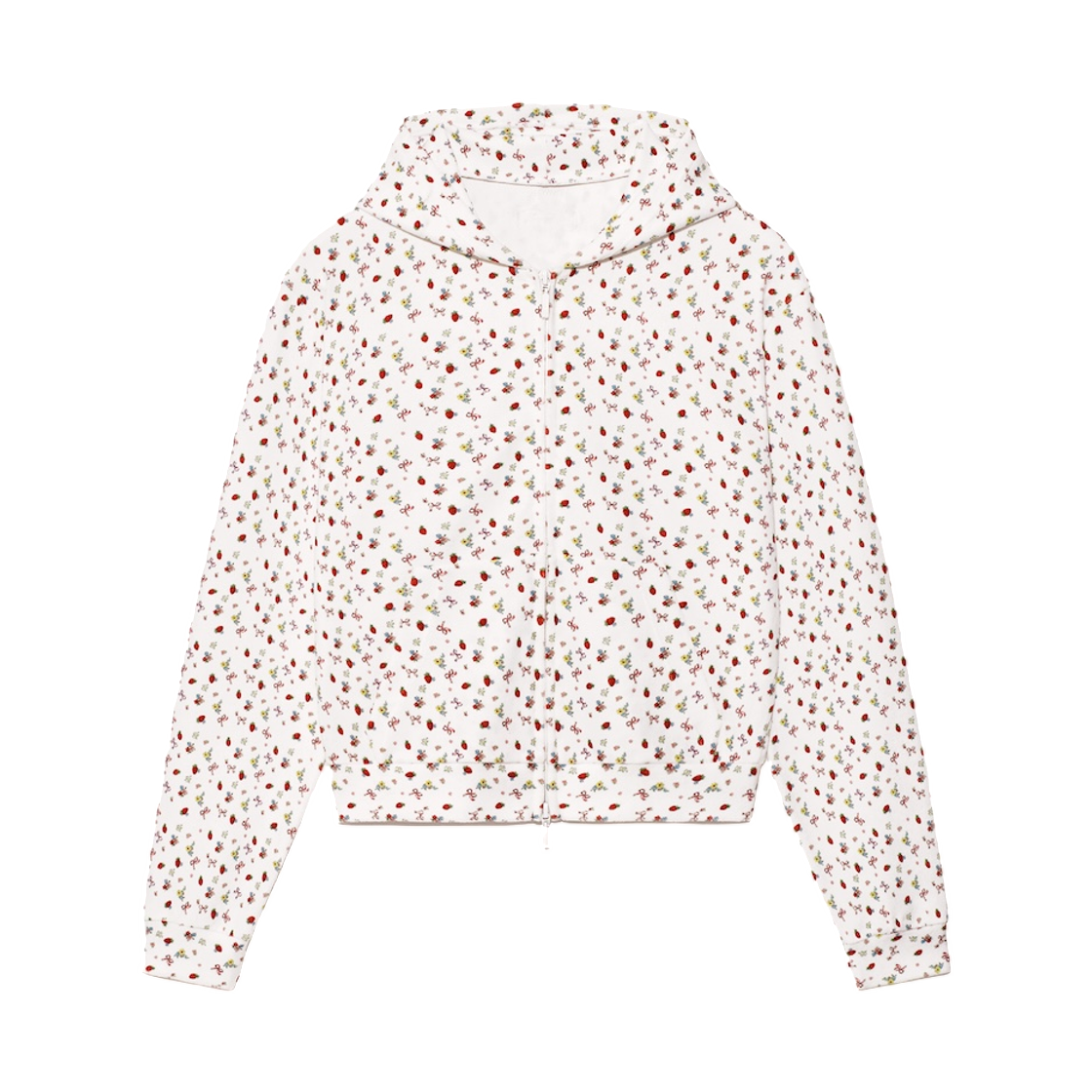 (W) 글로니 레이지 선데이 테리 집업 스트로베리 보우((W) Glowny Lazy Sunday Terry Zip-Up Strawberry Bow) - 1