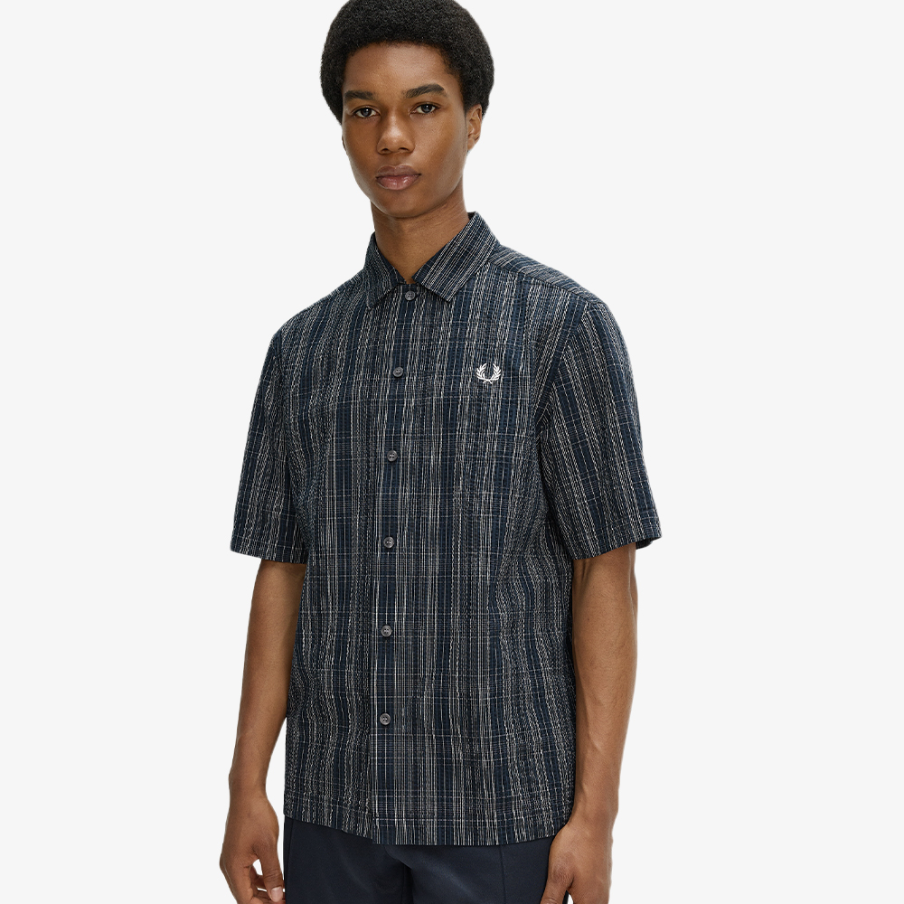 프레드페리 시어서커 체크 셔츠 네이비(Fred Perry Seersucker Check Shirt Navy) - 3