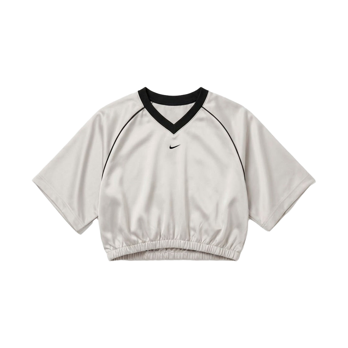 IH1331-072 (W) Nike NSW Oversized Satin Top Light Bone Black - Asia