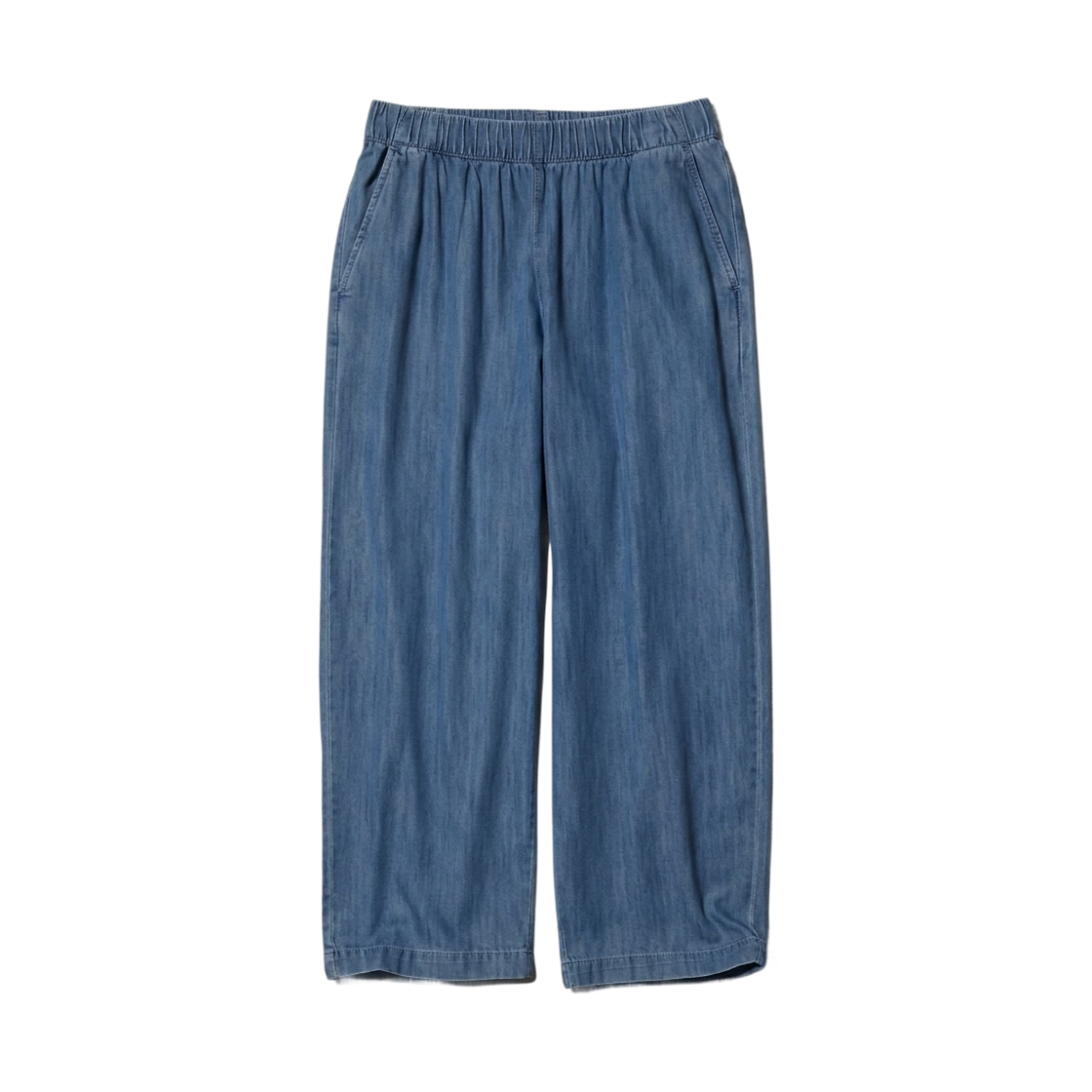 483896-67 (W) Uniqlo Cotton Relaxed Denim Ankle Pants Blue - JP