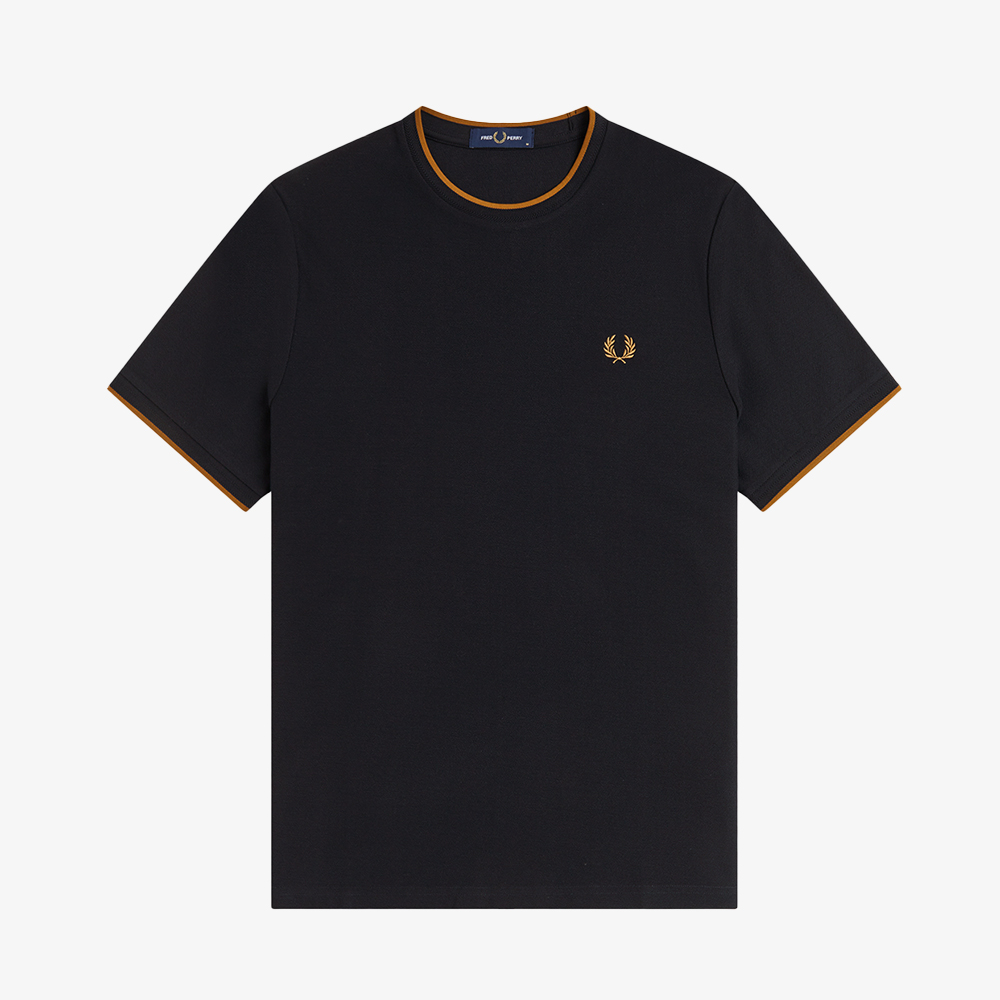 프레드페리 트림 디테일 크레이프 피케 티셔츠 블랙(Fred Perry Trim Detail Crepe Pique T-Shirt Black) - 5
