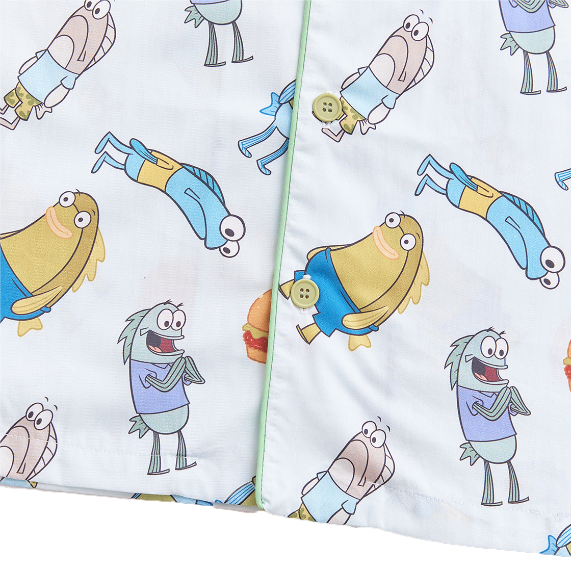 댄꼼마 x 스폰지밥 비키니시티 주민들 반팔 잠옷(DANCOMMA x SpongeBob SquarePants Bikini Bottom Residents Short Sleeve Pajama Set) - 4