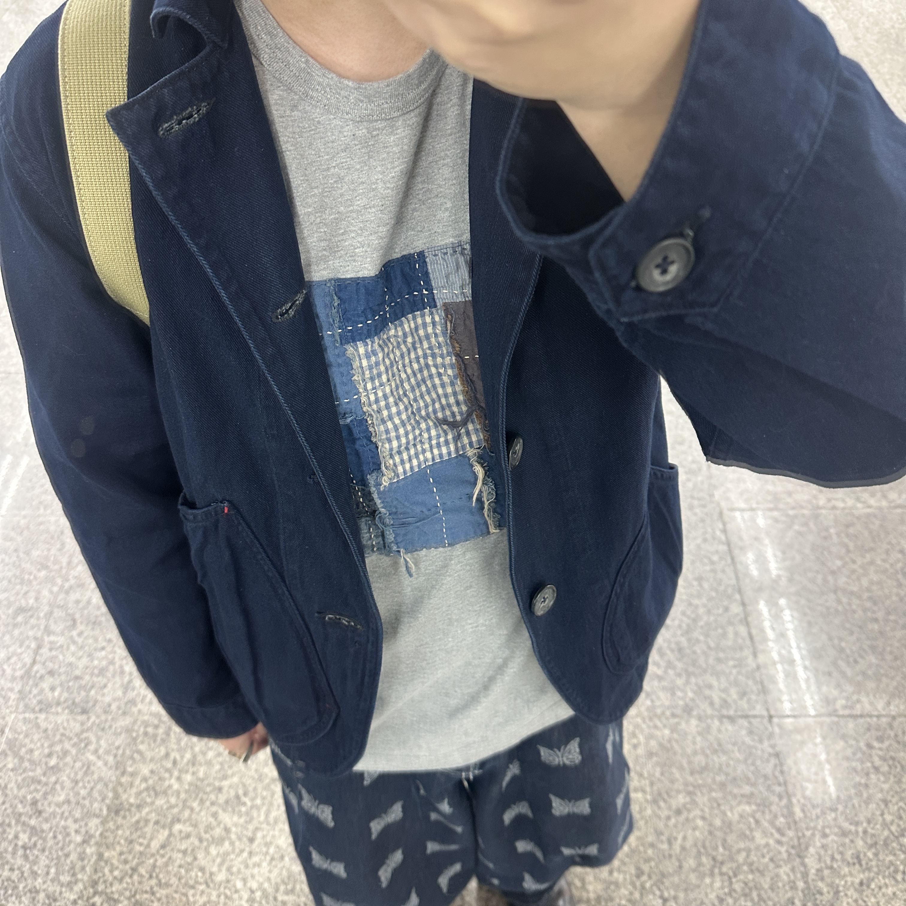 Kapital 10 oz. IDGIDG & 8 oz. IDGIDG Appleman Coverall Indigo, Needles H.D. Pants 10 Oz Denim Papillon JQ Indigo 착용 스타일 - 2