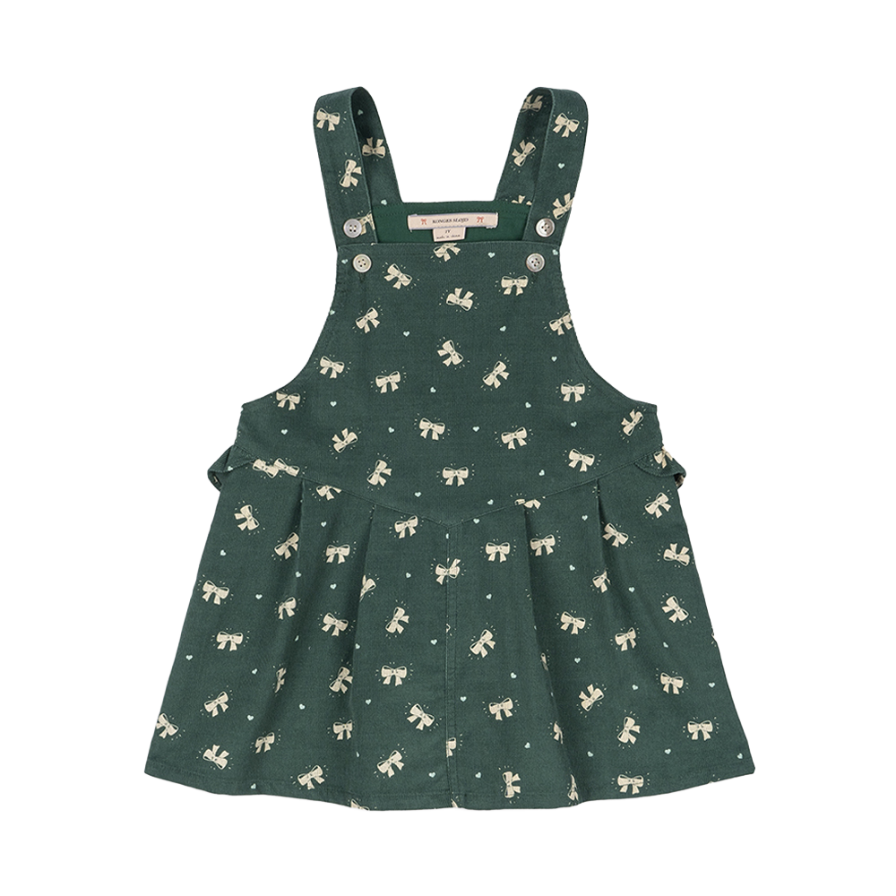 콩제슬래드 에이버리 프릴 오버롤 드레스 리본(Konges Sløjd Avery Frill Overall Dress Gots Boucle Hunter) - 1
