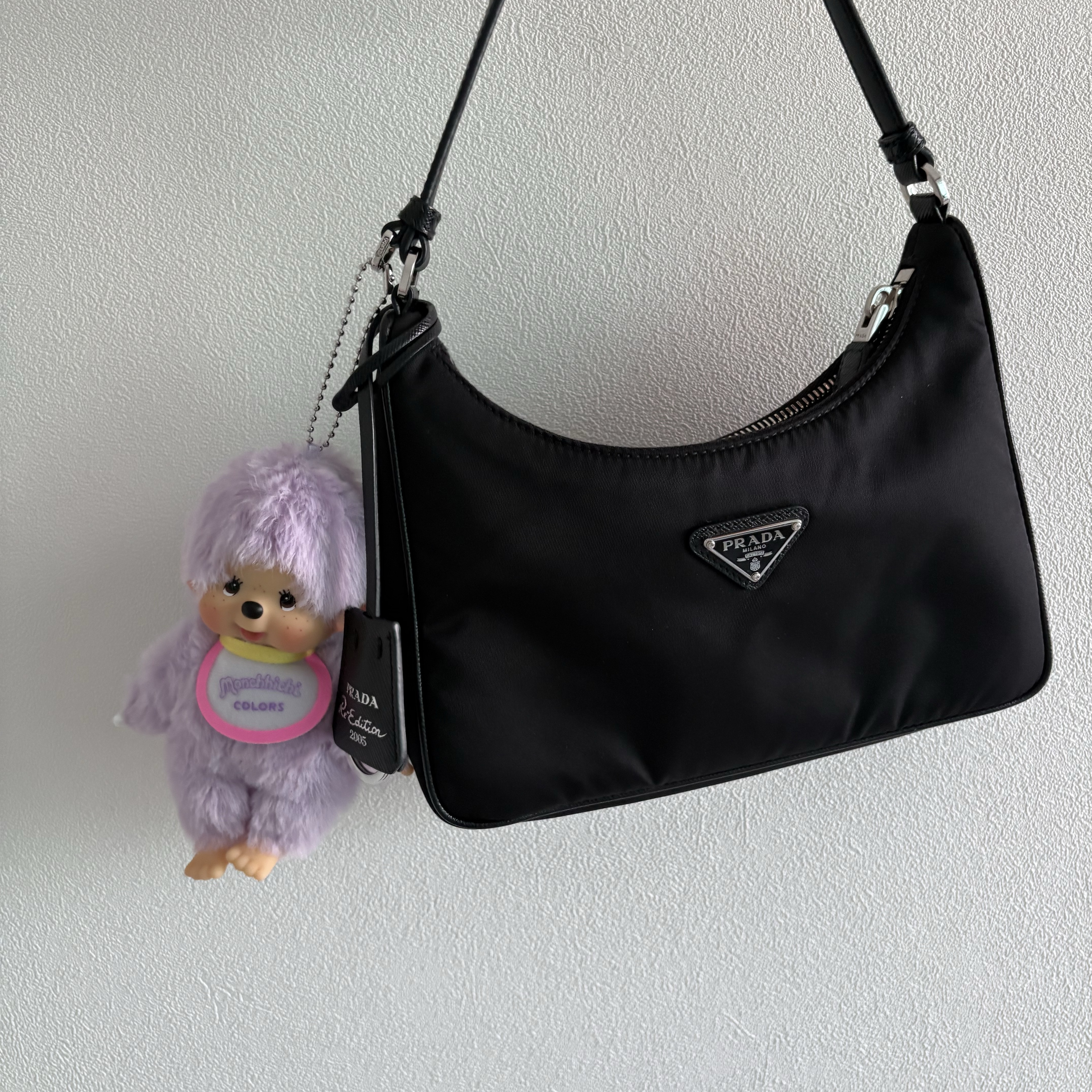 Monchhichi Colors Key Chain Purple 착용 스타일 - 3