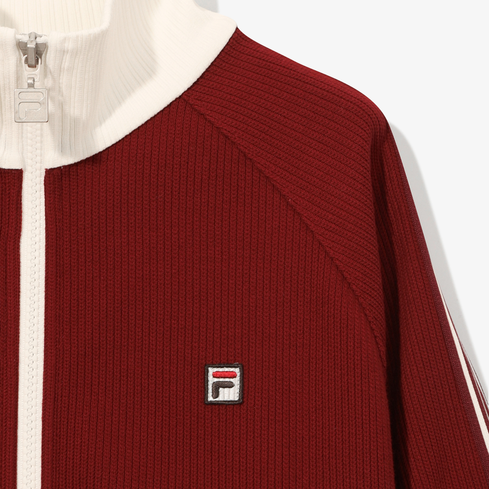 [6% 적립] 휠라 1911 여성 니트트랙 집업 다크 레드([6% 적립] FILA 1911 Women knit Track Zip-Up Dark Red) - 4
