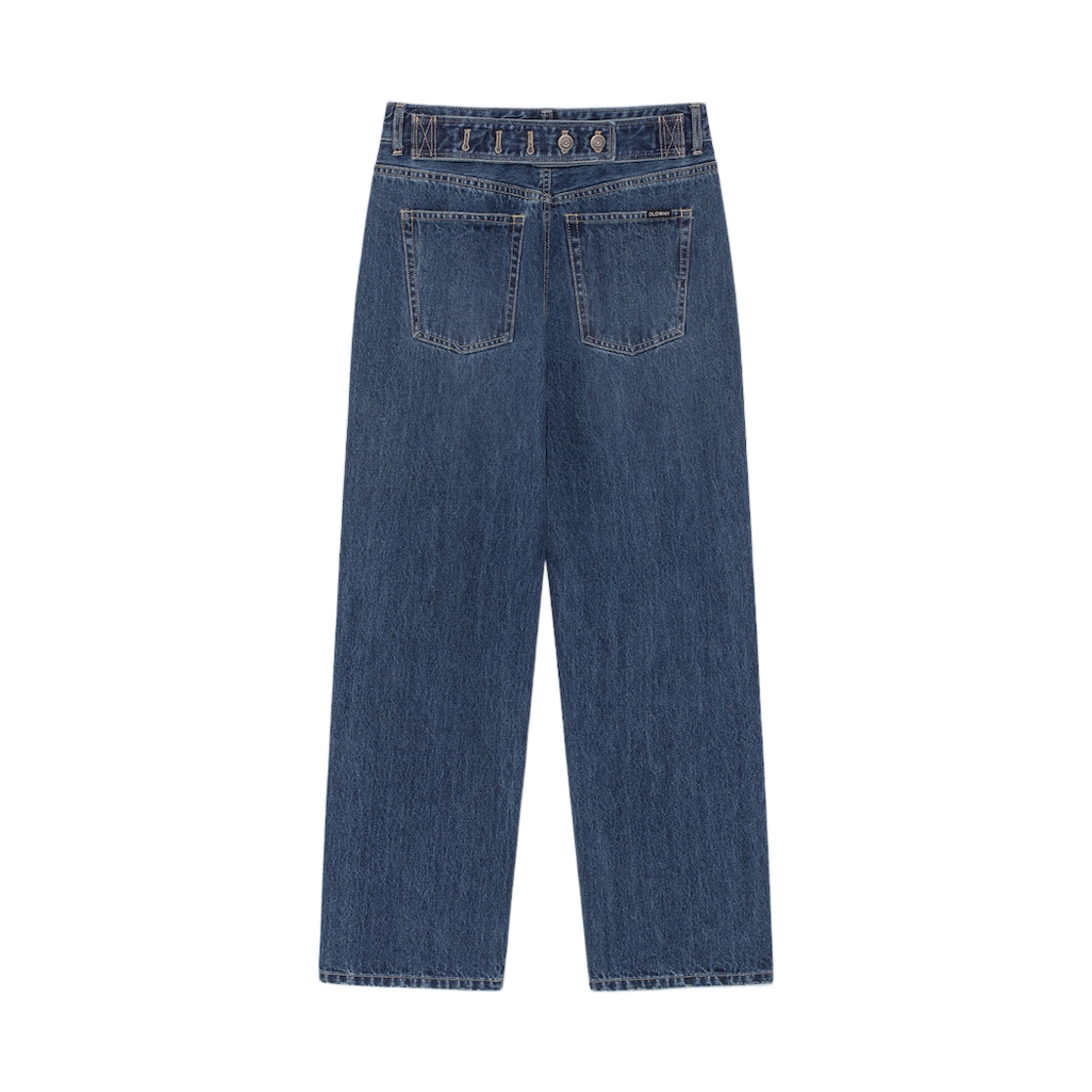 (W) 글로니 신치 백 롤업 진 블루((W) Glowny Cinch Back Roll-Up Jeans Blue) - 2