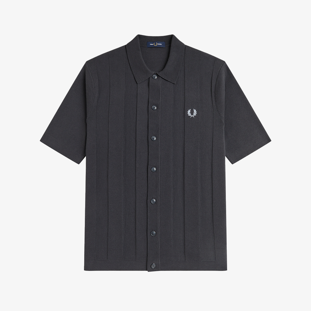 프레드페리 토널 버티컬 스트라이프 니트 셔츠 앵커그레이(Fred Perry Tonal Vertical Stripe Knitted Shirt Anchor Grey) - 5