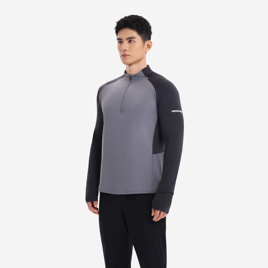 데카트론 남성 하프집 러닝 긴팔 티 런 드라이 500 카본 그레이(DECATHLON Men’s Half-Zip Running Long-Sleeved T-Shirt Run Dry 500 Carbon Grey) - 8