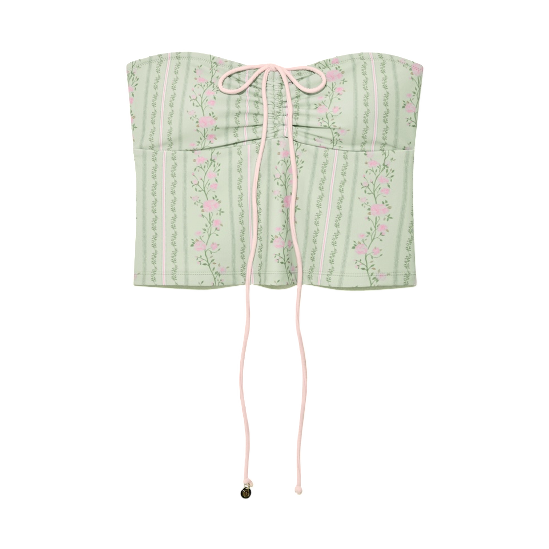 (W) 글로니 방도 스윔 탑 그리너리 블룸((W) Glowny Bandeau Swim Top Greenery Bloom)