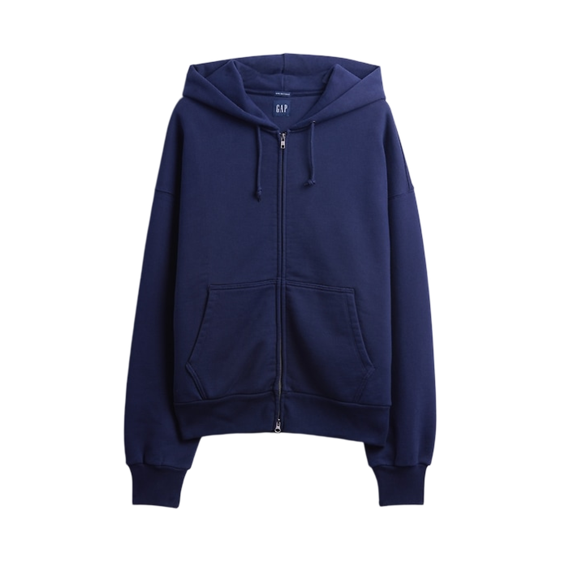 갭 엑스트라 헤비웨이트 프렌치 테리 집 후드 네이비 블루 유니폼(Gap Extra Heavyweight French Terry Zip Hoodie Navy Blue Uniform)
