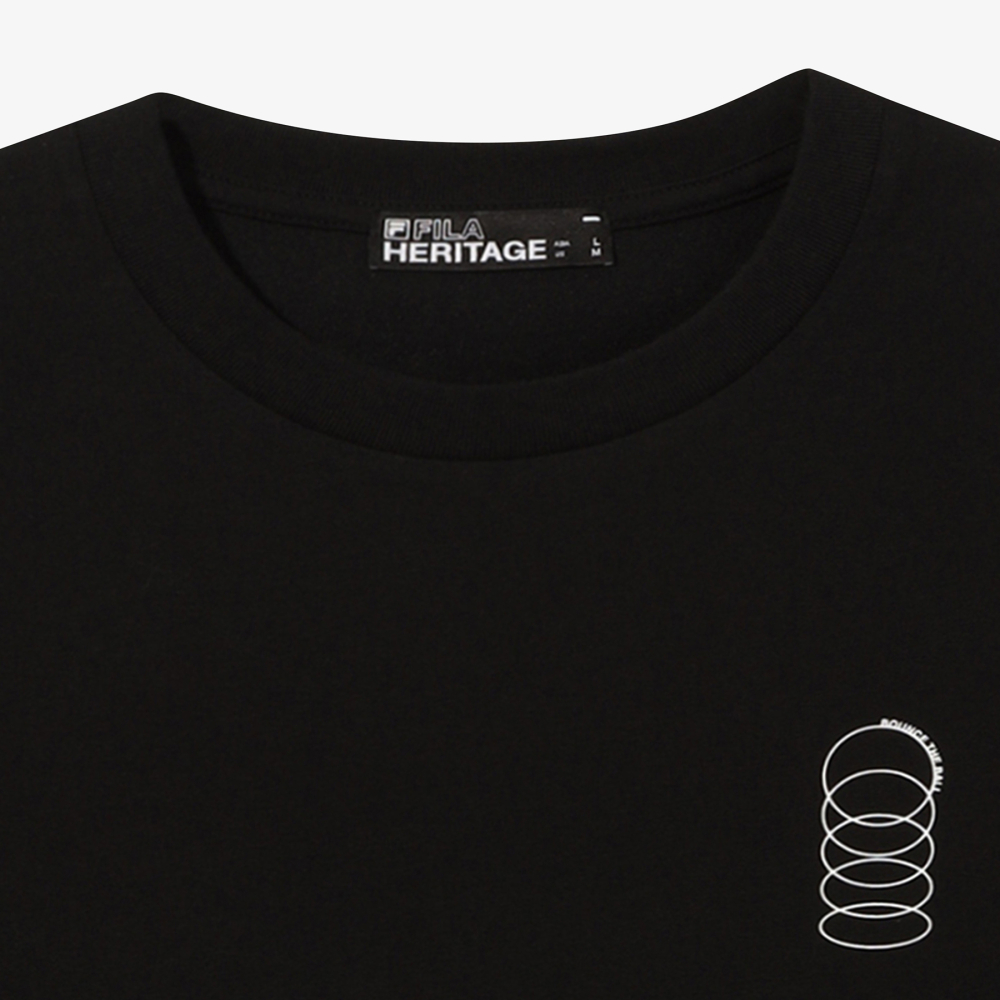 [6% 적립] 휠라 HERITAGE COLLECTION 바운스 스몰 그래픽 반팔티 블랙([6% 적립] FILA HERITAGE COLLECTION Bounce The Ball Boxy T-Shirt Black) - 4