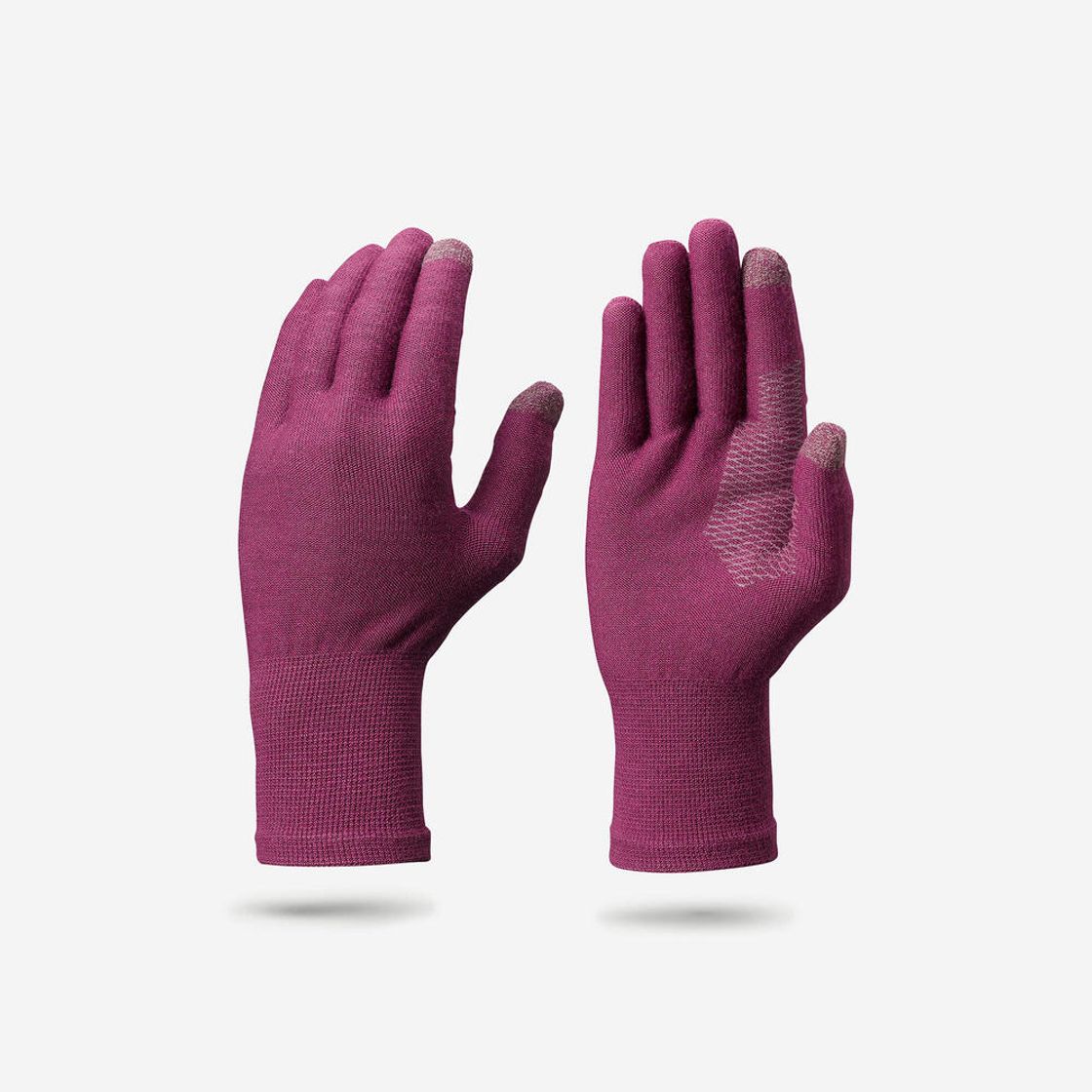 데카트론 성인 터치스크린 심리스 백패킹 이너 장갑 MT500 크림슨 퍼플(DECATHLON Adult Touchscreen Seamless Backpacking Inner Gloves MT500 Crimson Purple) - 5