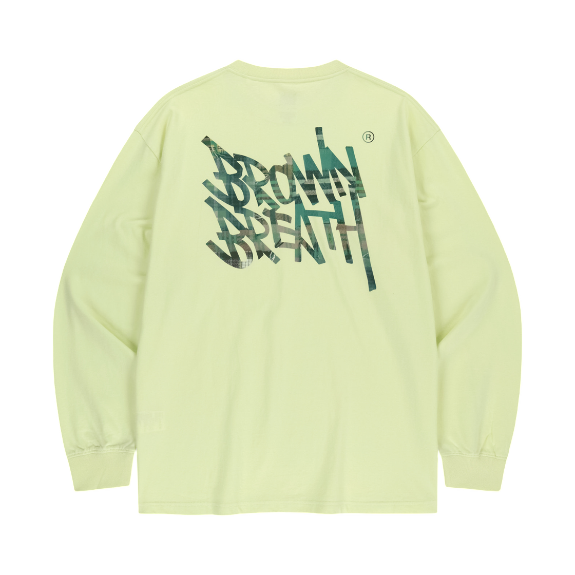 BLSMLT001LM Brownbreath Patchwork Check Tag Longsleeve Lime
