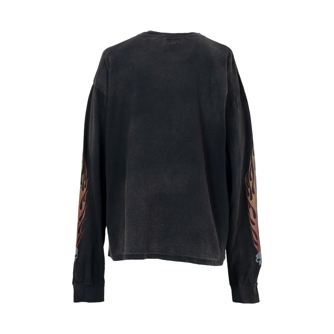 카미야 스컬 플레임 디스트레스드 롱슬리브 티셔츠 블랙(Kamiya Skull Flame Distressed Long Sleeve T-Shirt Black) - 2