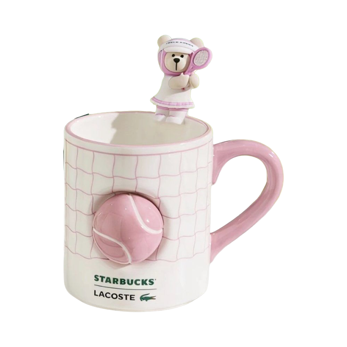- Starbucks China x Lacoste 2026 Beary Ceramic Pink Mug 355ml