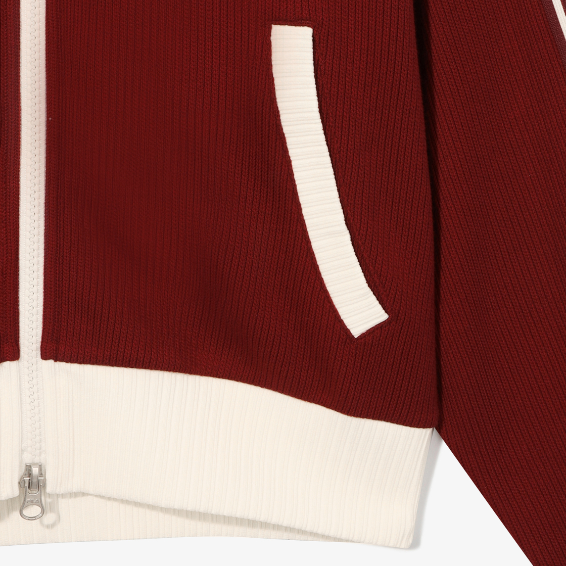 [6% 적립] 휠라 1911 여성 니트트랙 집업 다크 레드([6% 적립] FILA 1911 Women knit Track Zip-Up Dark Red) - 6