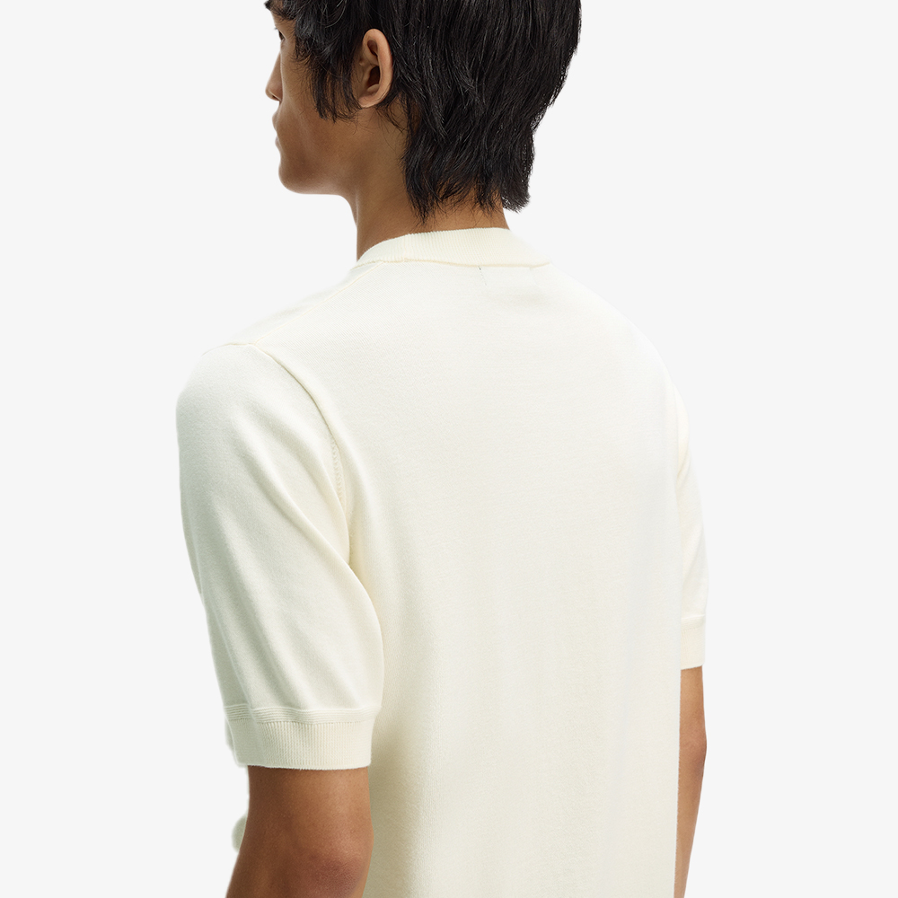 프레드페리 코튼 니트 티셔츠 에크루(Fred Perry Cotton Knitted T-Shirt Ecru) - 3
