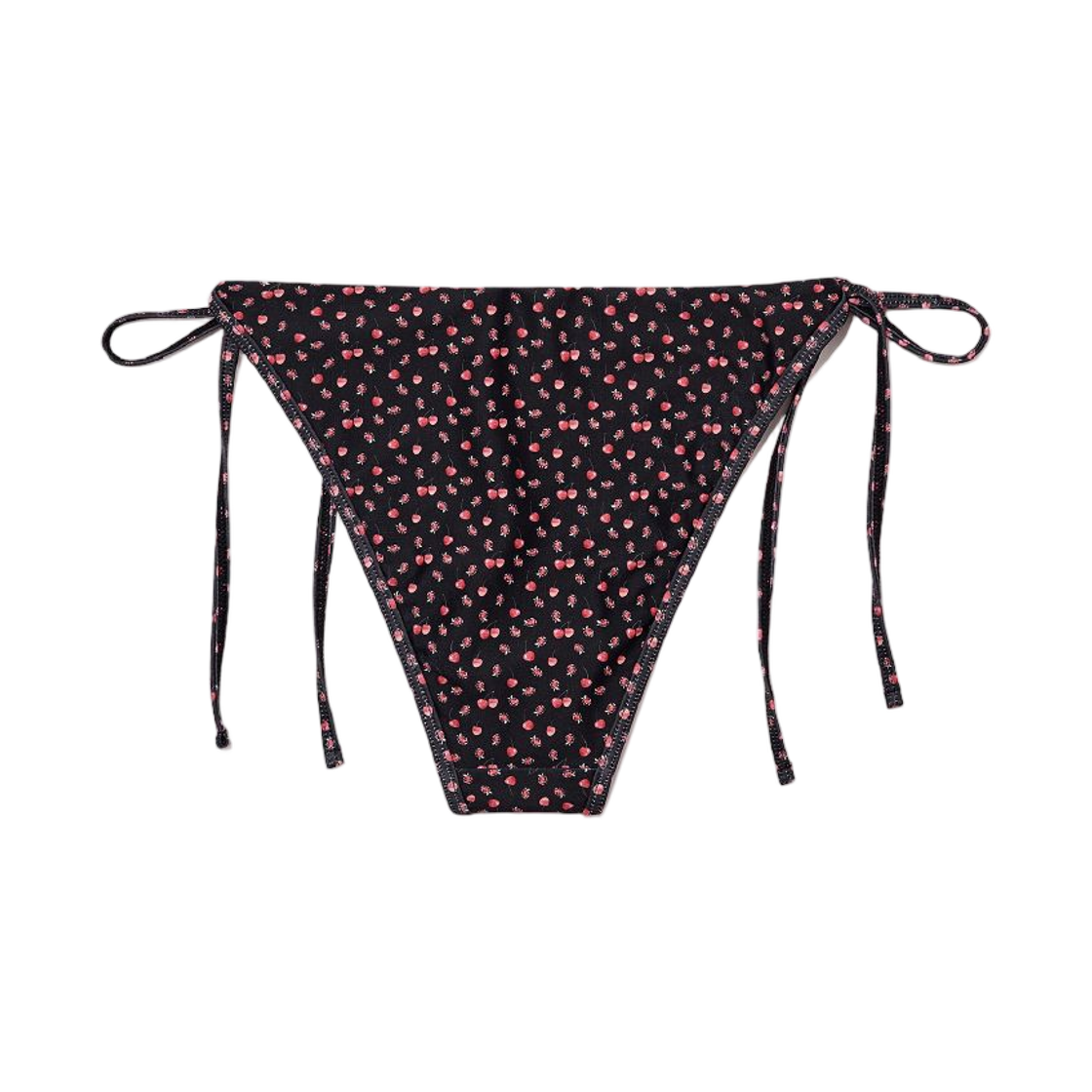(W) 글로니 타이 사이드 비키니 바텀 블랙 체리((W) Glowny Tie Side Bikini Bottom Black Cherry) - 2