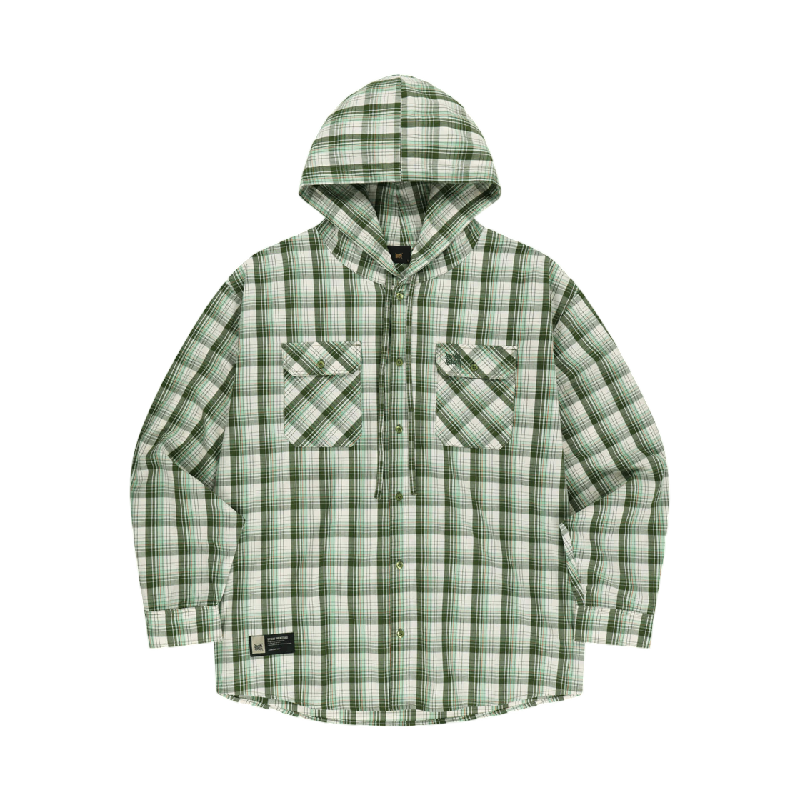 BLMMSH001GN Brownbreath Check Hood Shirts Green