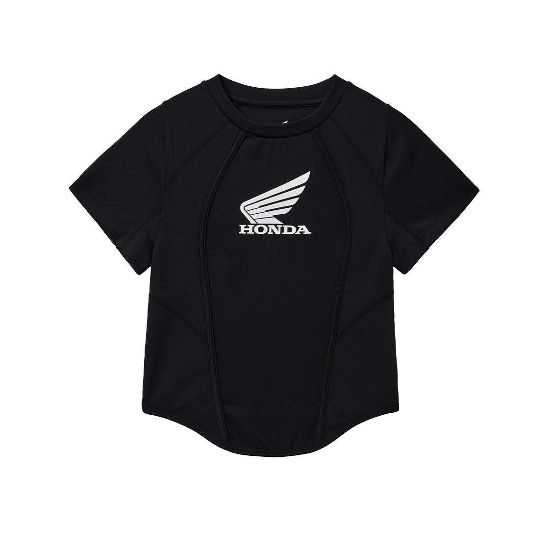 혼다 우먼즈 커브 라인 크롭 반팔 티셔츠 블랙(Honda Women's Curve Line Crop Short Sleeve Black)