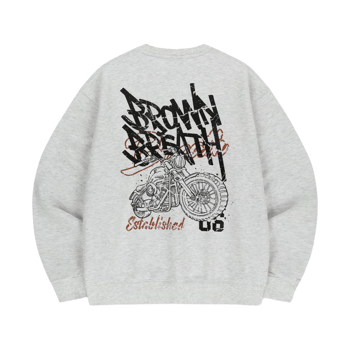 브라운브레스 크랙드 태그 크루넥 애쉬(Brownbreath Cracked Tag Crewneck Ash) - 1