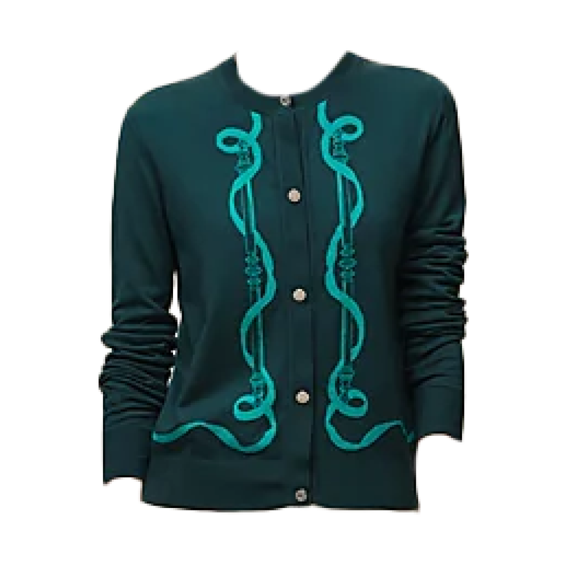 (W) 에르메스 페로느리 롱 슬리브 가디건 베르 뺑((W) Hermes Ferronnerie Long-Sleeve Cardigan Berpin)