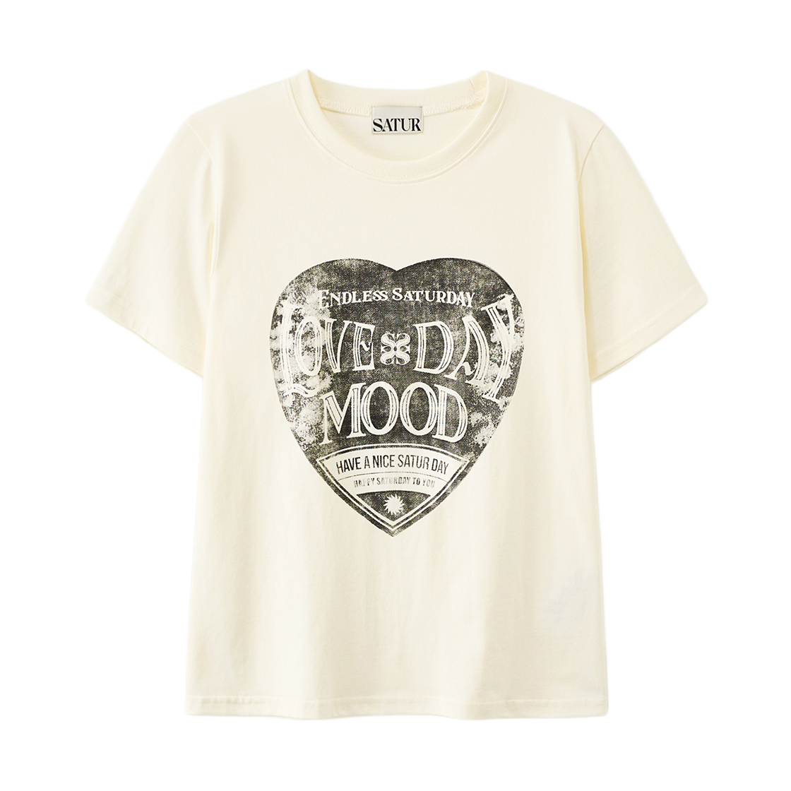 세터 우먼 세터데이 레트로 무드 그래픽 반팔 티셔츠 빈티지 화이트