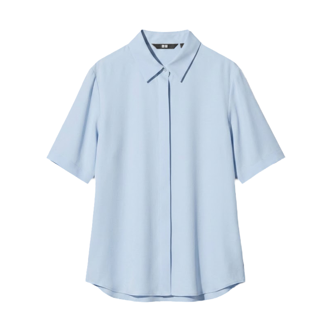 483875-60 (W) Uniqlo Rayon Short Sleeve Blouse Light Blue - JP