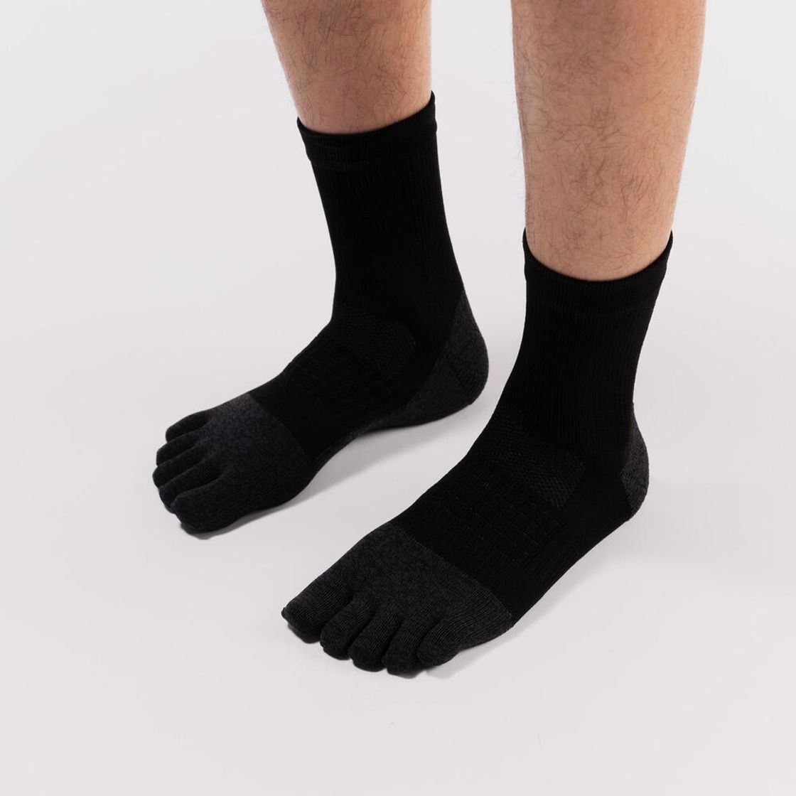 데카트론 러닝 중목 발가락 양말 1켤레 런 900 스모크 블랙(DECATHLON Running Mid-Calf Toe Socks 1 Pair Run 900 Smoke Black) - 8