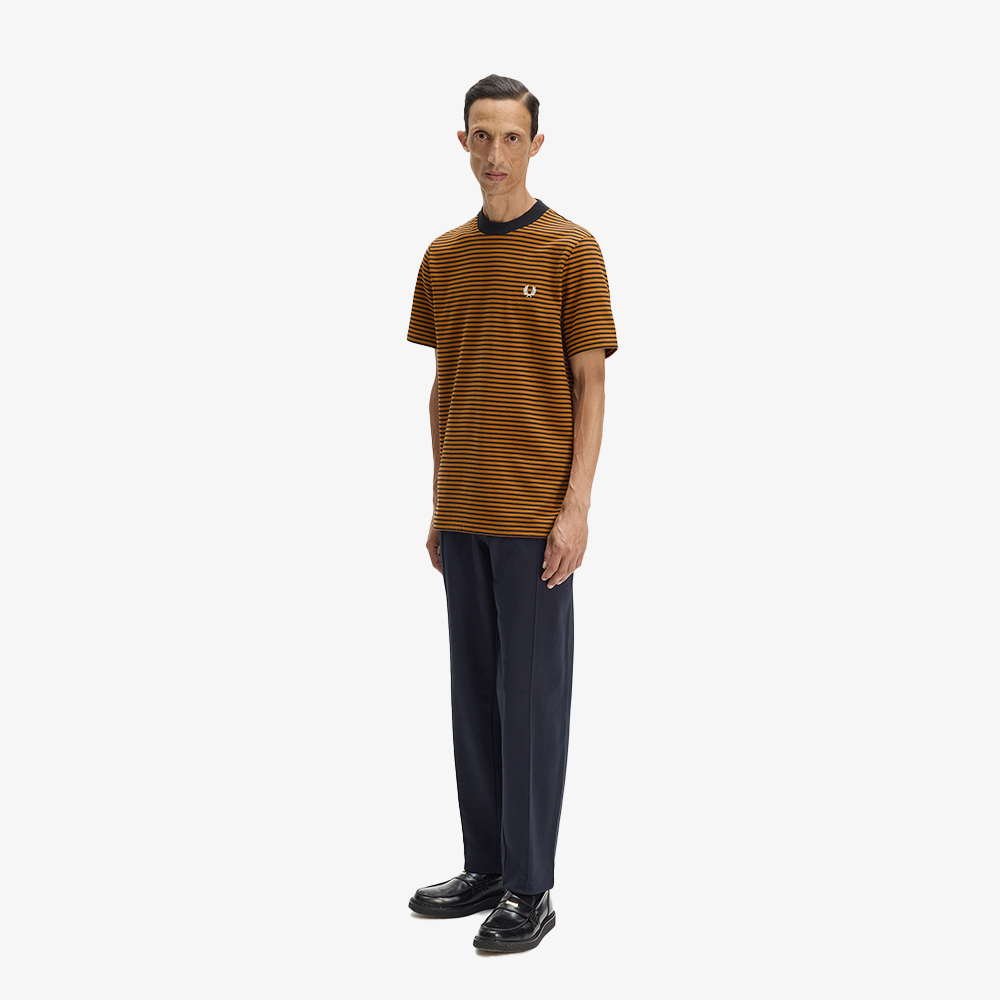 프레드페리 파인 스트라이프 헤비웨이트 티셔츠 블랙(Fred Perry Fine Stripe Heavy Weight T-Shirt Black) - 3