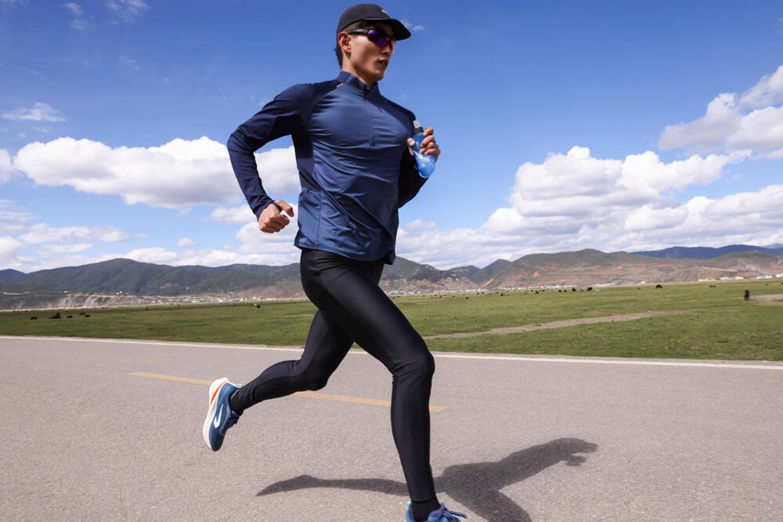 데카트론 남성 하프집 러닝 긴팔 티 런 드라이 500 스틸 블루(DECATHLON Men’s Half-Zip Running Long-Sleeved T-Shirt Run Dry 500 Steel Blue) - 7
