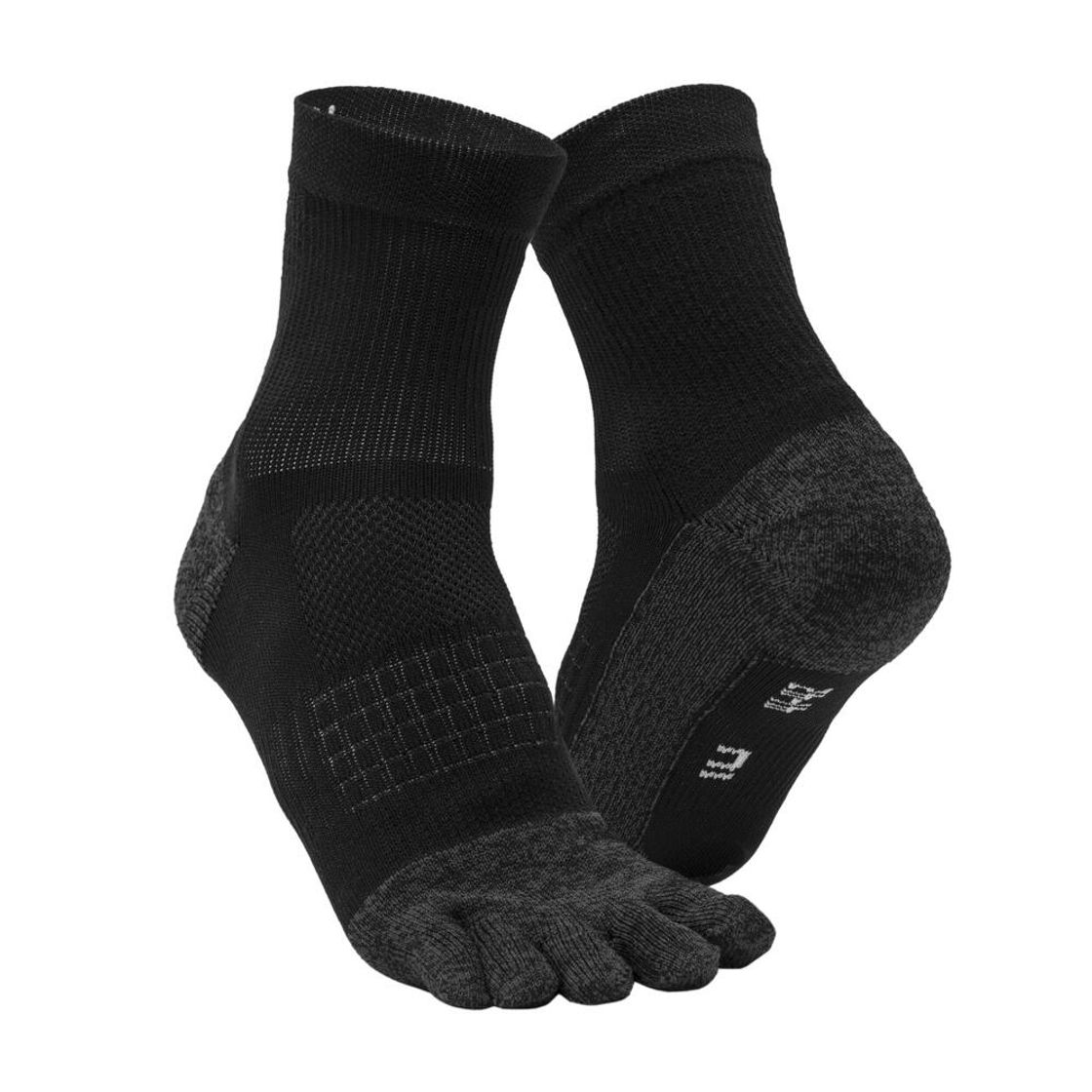데카트론 러닝 중목 발가락 양말 1켤레 런 900 스모크 블랙(DECATHLON Running Mid-Calf Toe Socks 1 Pair Run 900 Smoke Black) - 4
